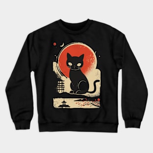 Kawaii Cat Moonlight Crewneck Sweatshirt